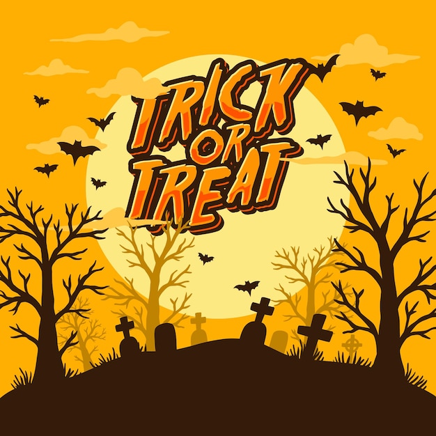 Happy halloween flat design background