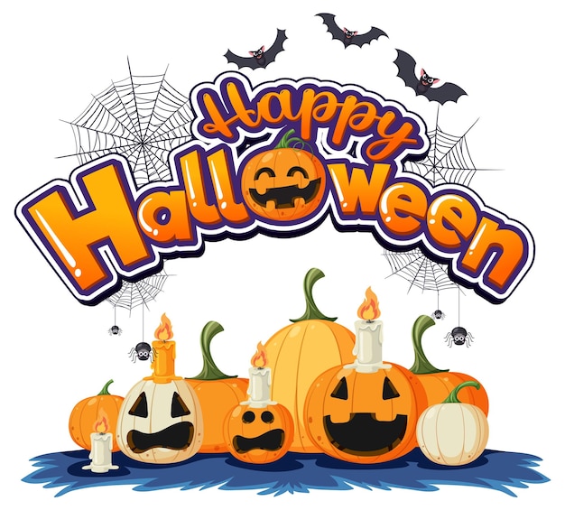 Happy halloween font logo