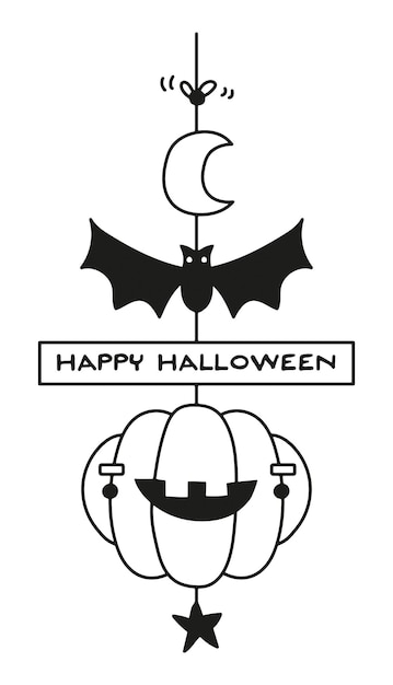 Happy Halloween garland vector illustration