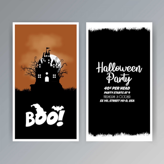 Happy Halloween invitation brochure design vector