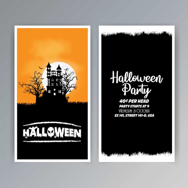 Happy Halloween invitation brochure design vector