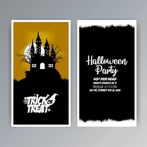 Happy Halloween invitation brochure design vector