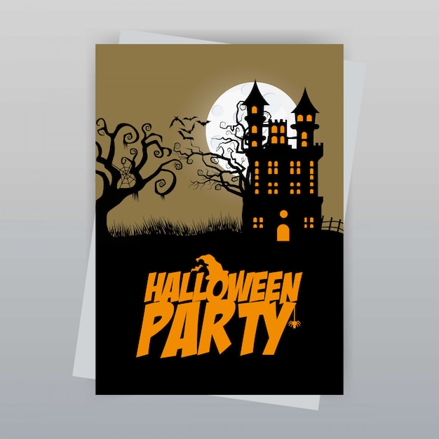 Happy Halloween invitation card design vector