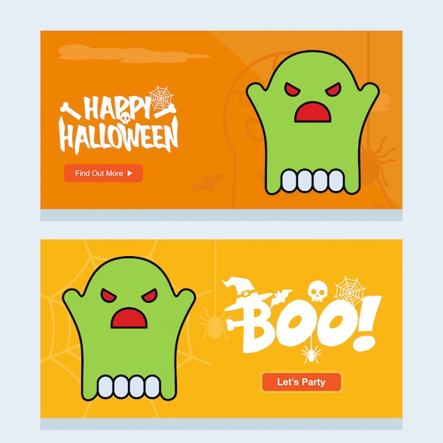 Happy Halloween invitation design with ghost vector