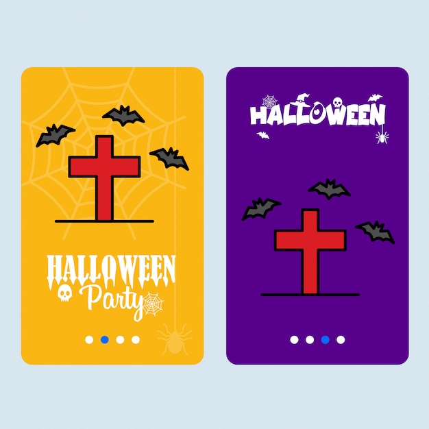 Happy Halloween invitation design with grave vector