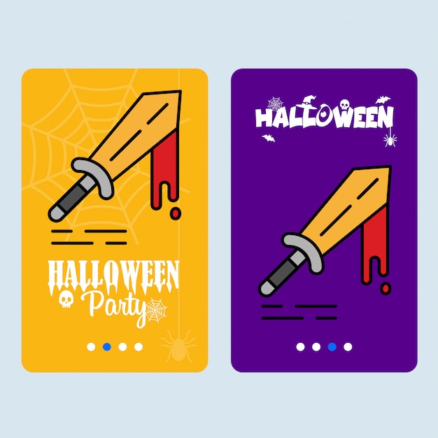 Happy Halloween invitation design with knife vector