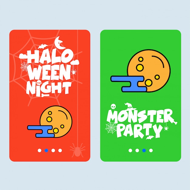 Happy Halloween invitation design with moon vector