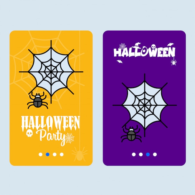 Happy Halloween invitation design with spider vector