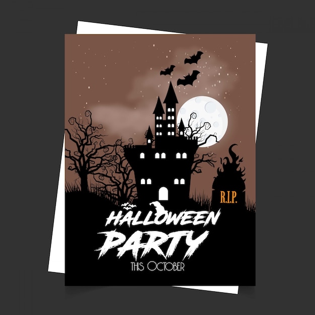 Happy Halloween invitation design with typography vector