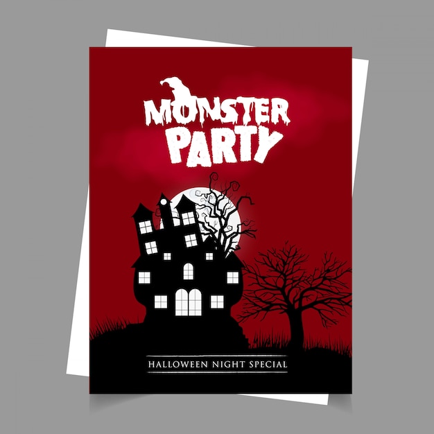 Happy Halloween invitation design with typography vector