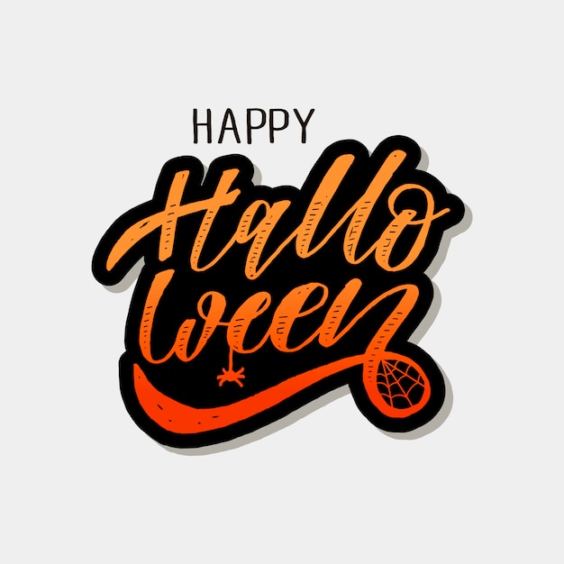 Happy Halloween lettering Calligraphy Brush Text Holiday Vector Sticker