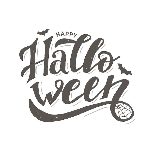 Happy Halloween lettering Calligraphy Brush Text Holiday