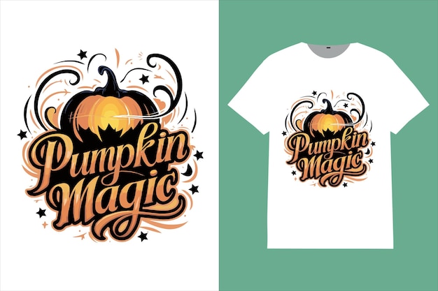 Vector happy halloween lettering and pumpkins vector tshirt design