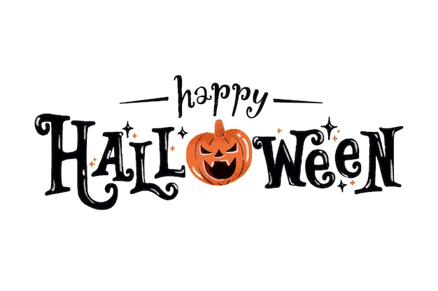 Happy Halloween lettering Text Banner