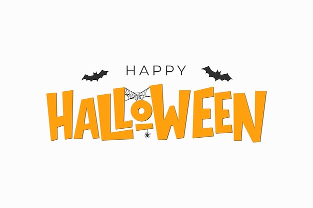 Happy Halloween lettering vector brush calligraphy. Handwritten Halloween typography.