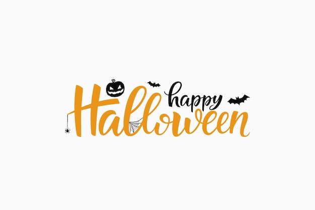 Happy Halloween lettering vector brush calligraphy. Handwritten Halloween typography.