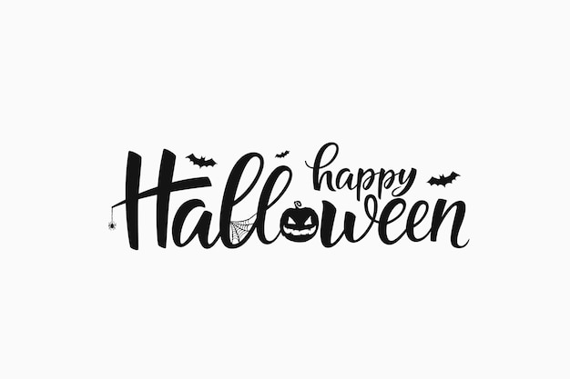 Happy Halloween lettering, vector holiday quote. Handwritten Halloween typography.