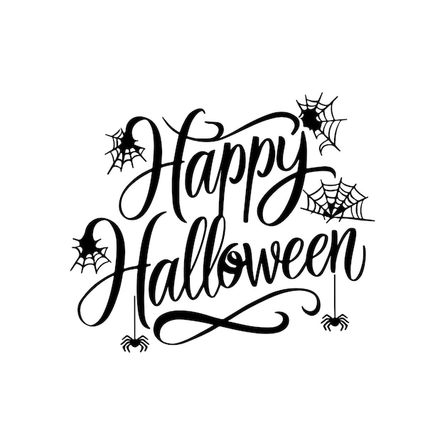 Vector happy halloween lettering vector silhouette design style