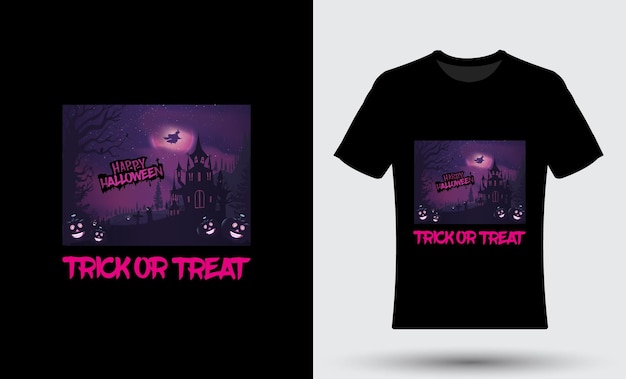 Vector happy halloween modern trendy tshirt celebration design