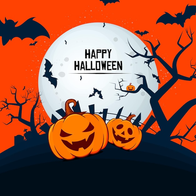 Happy halloween party background - Vector illustration