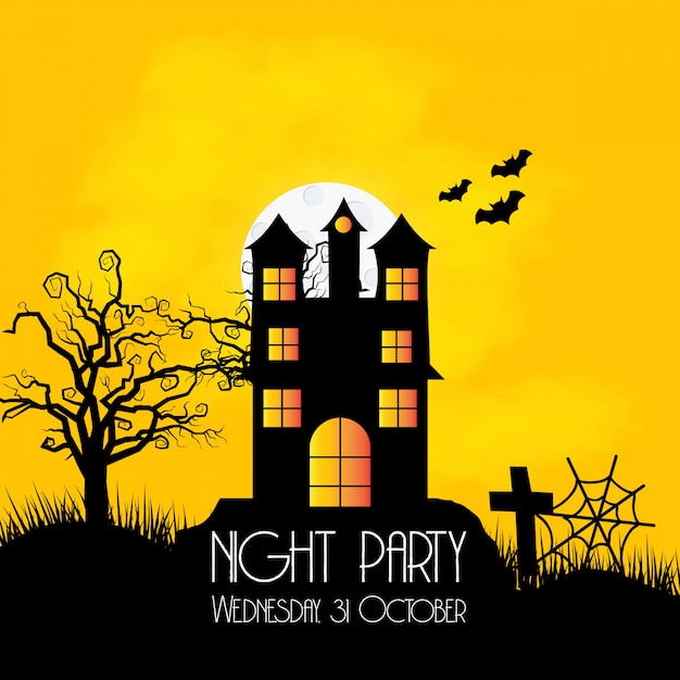 Happy Halloween party typography design vector