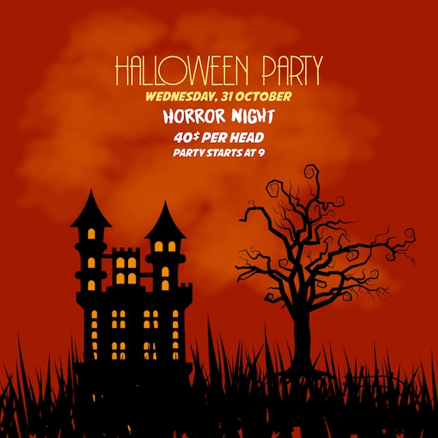 Happy Halloween party typography design vector