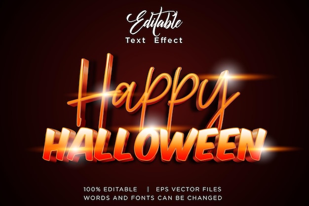 happy halloween pumpkin editable text effect template