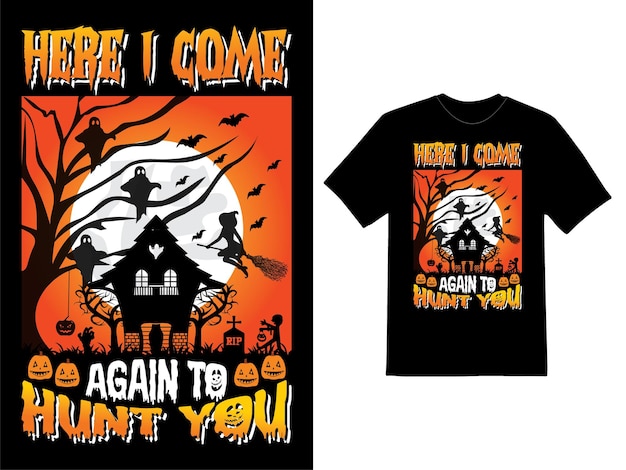 Happy Halloween pumpkin retro vintage t-shirt design