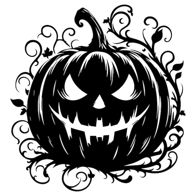 Vector happy halloween pumpkin silhouette vector design element