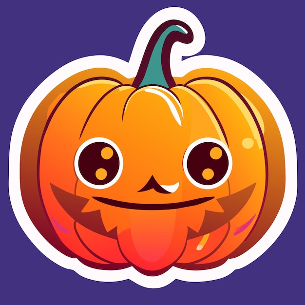 Happy halloween pumpkin sticker adorable neon