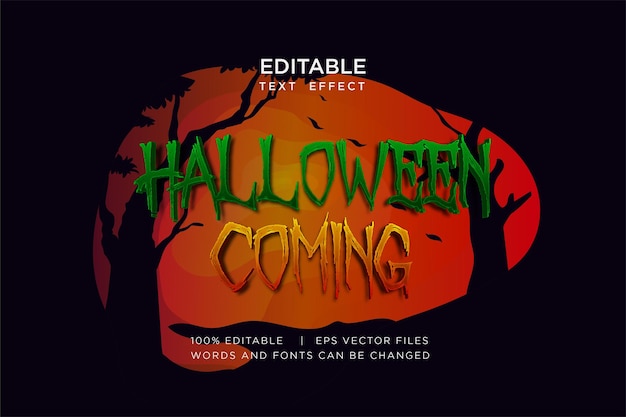 happy halloween pumpkin text effect