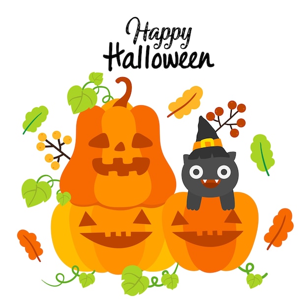  Happy Halloween pumpkin vector.