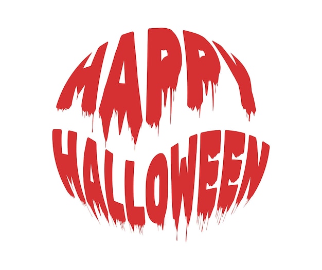 Happy Halloween realistic blood text Vector illustration concept