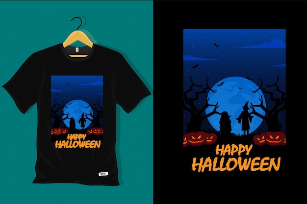 Happy Halloween Retro T Shirt Design