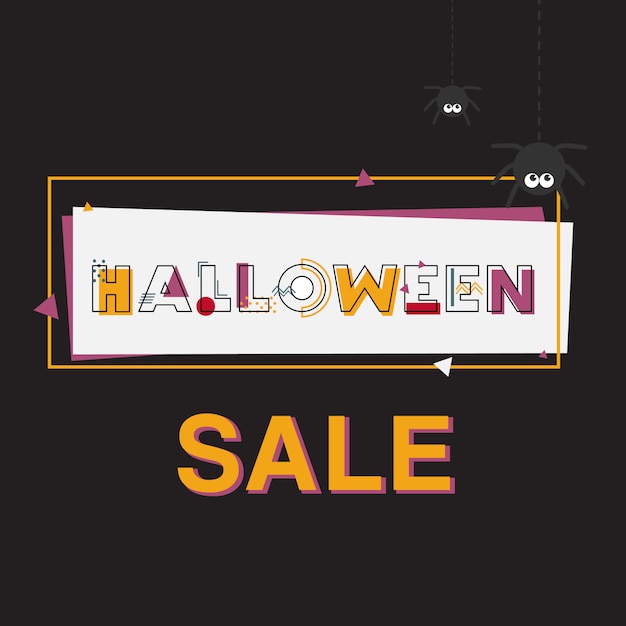 Happy Halloween Sale Banner with lettering. 