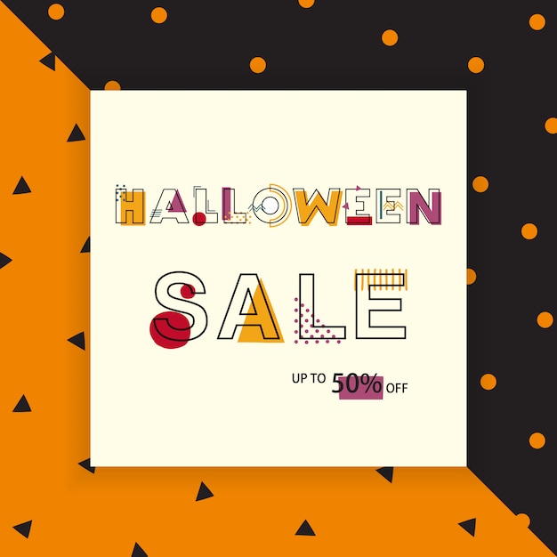 Happy Halloween Sale Banner with lettering. 