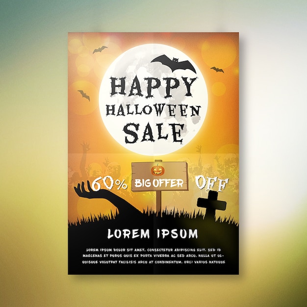 Vector happy halloween sale poster