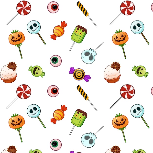 Happy halloween seamless pattern cute