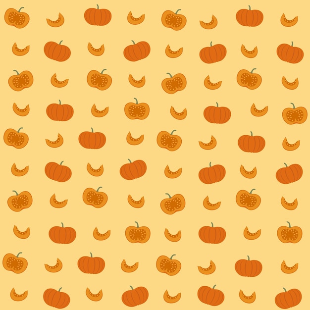 Vector happy halloween seamless pattern with pumpkins