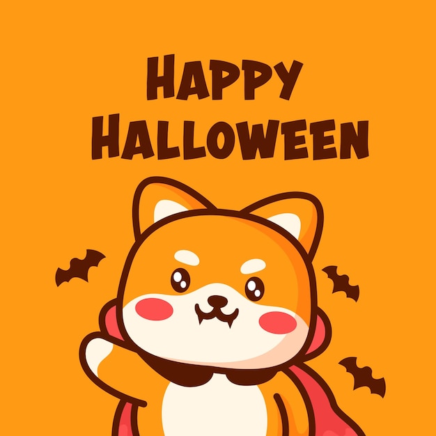 happy halloween shiba dog