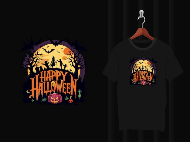 Vector happy halloween t shirt design artwork