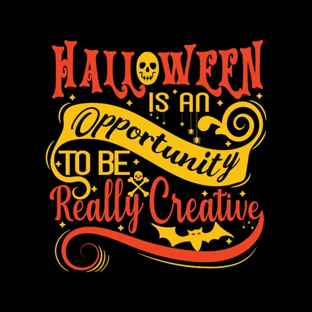 Happy Halloween t shirt design with Halloween elements or Hand drawn Halloween typography design