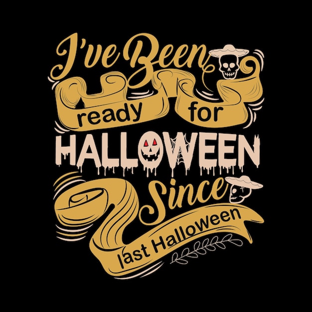 Happy Halloween t shirt design with Halloween elements or Hand drawn Halloween typography design