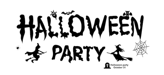 Happy Halloween Text Banner Vector illustration