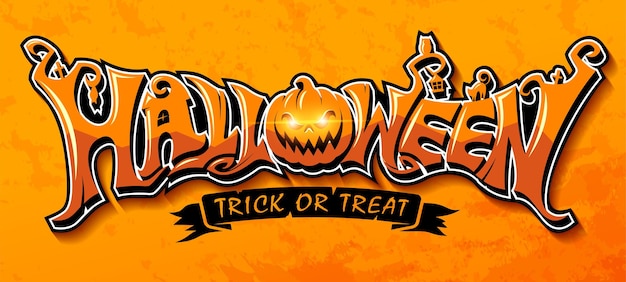 Happy Halloween Text Banner Vector