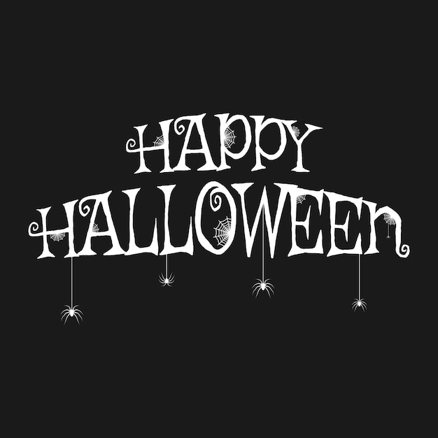 Happy Halloween text for greeting card Vector illustration