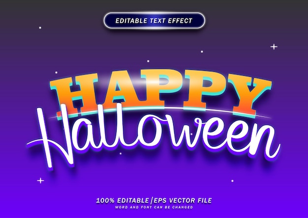 Happy halloween text style effect editable