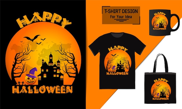 Happy Halloween tshirt design Halloween design vector