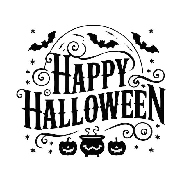 Vector happy halloween typography t shirt design illustration