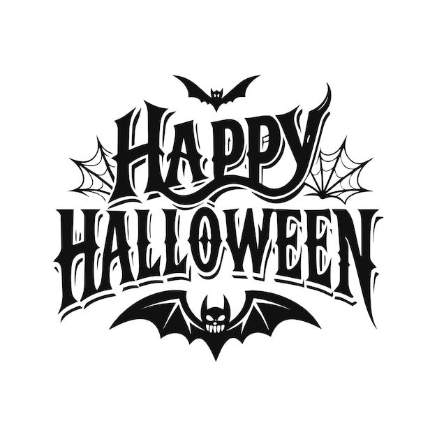 Happy Halloween typography tshirt design silhouette vector illustration Happy Halloween text Holiday background